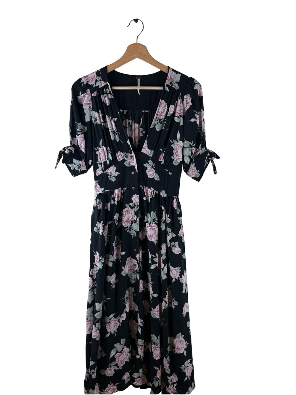 Free People Love of my Life Midi Dress Dark Floral XS
